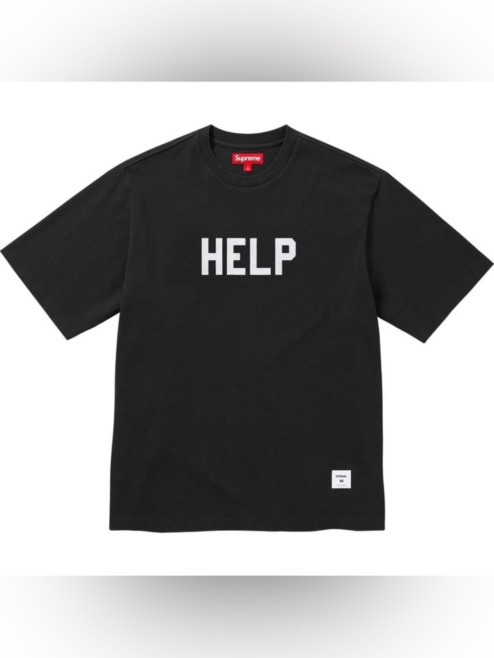 Supreme ‘Help’ S/S Top FW25 Graphic Logo T-Shirt Men’s Size XL ‘Black’
